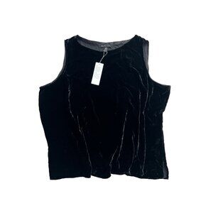 Eileen Fisher Velvet Bateau Neck Tank Black ( 3X )